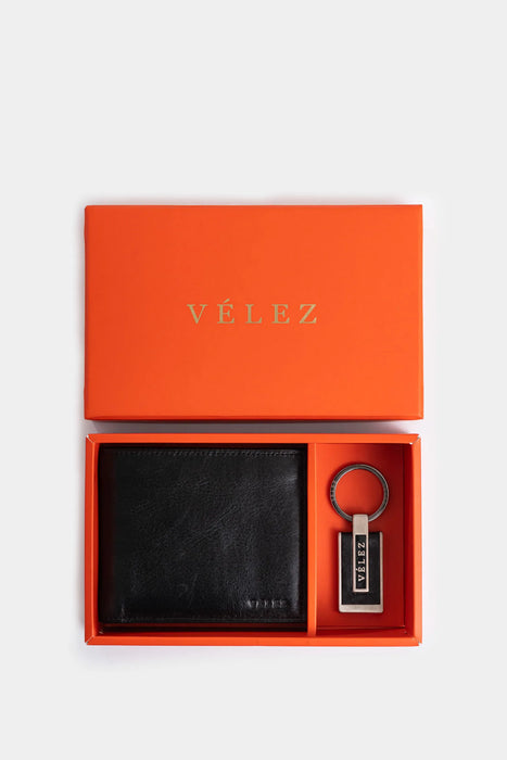 Kit llavero y billetera de cuero