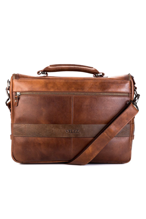 MALETÍN PORTÁTIL " NEW ARCHAEOLOGY" DE CUERO MIEL