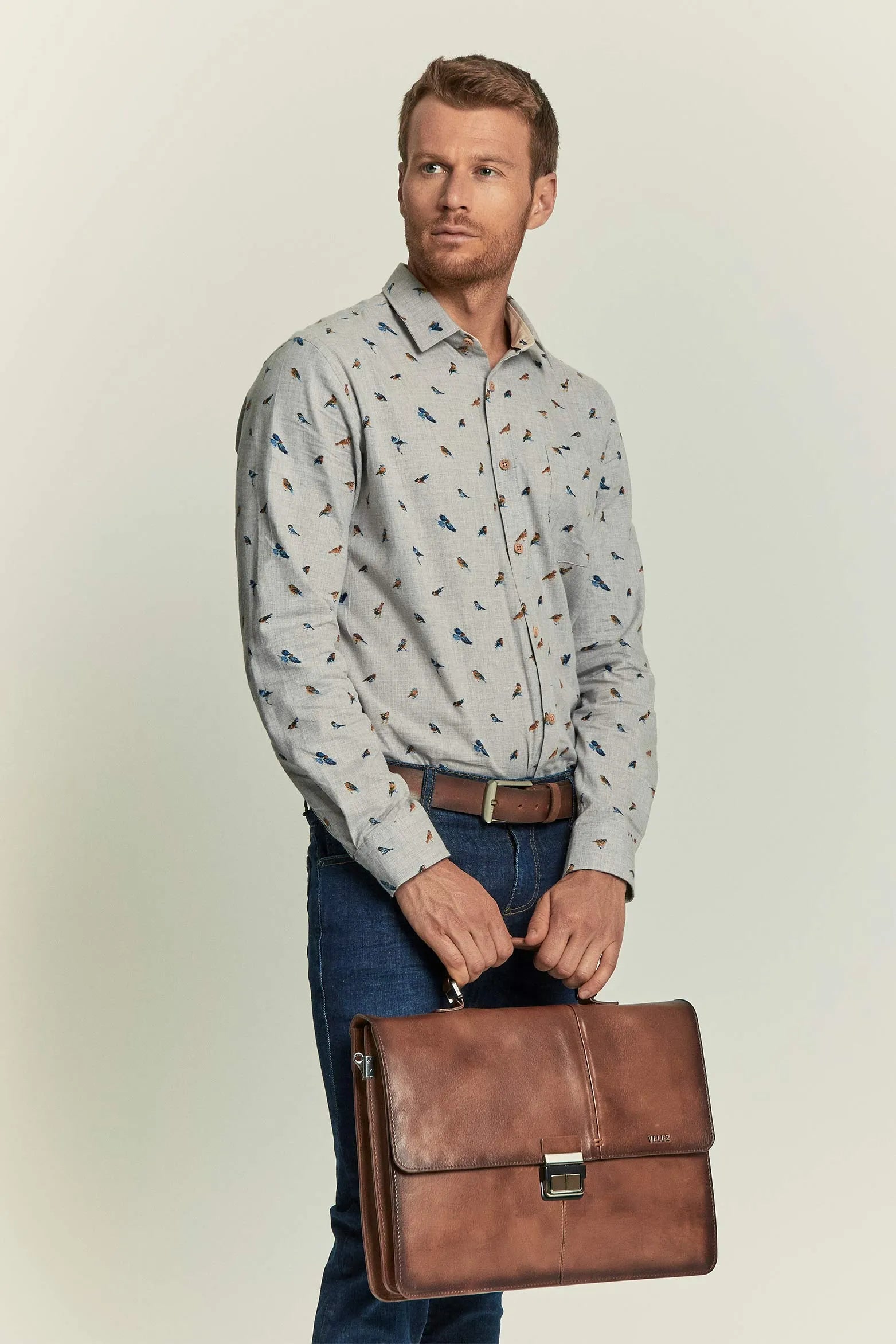 MALETÍN APERTO DE CUERO PARA HOMBRE