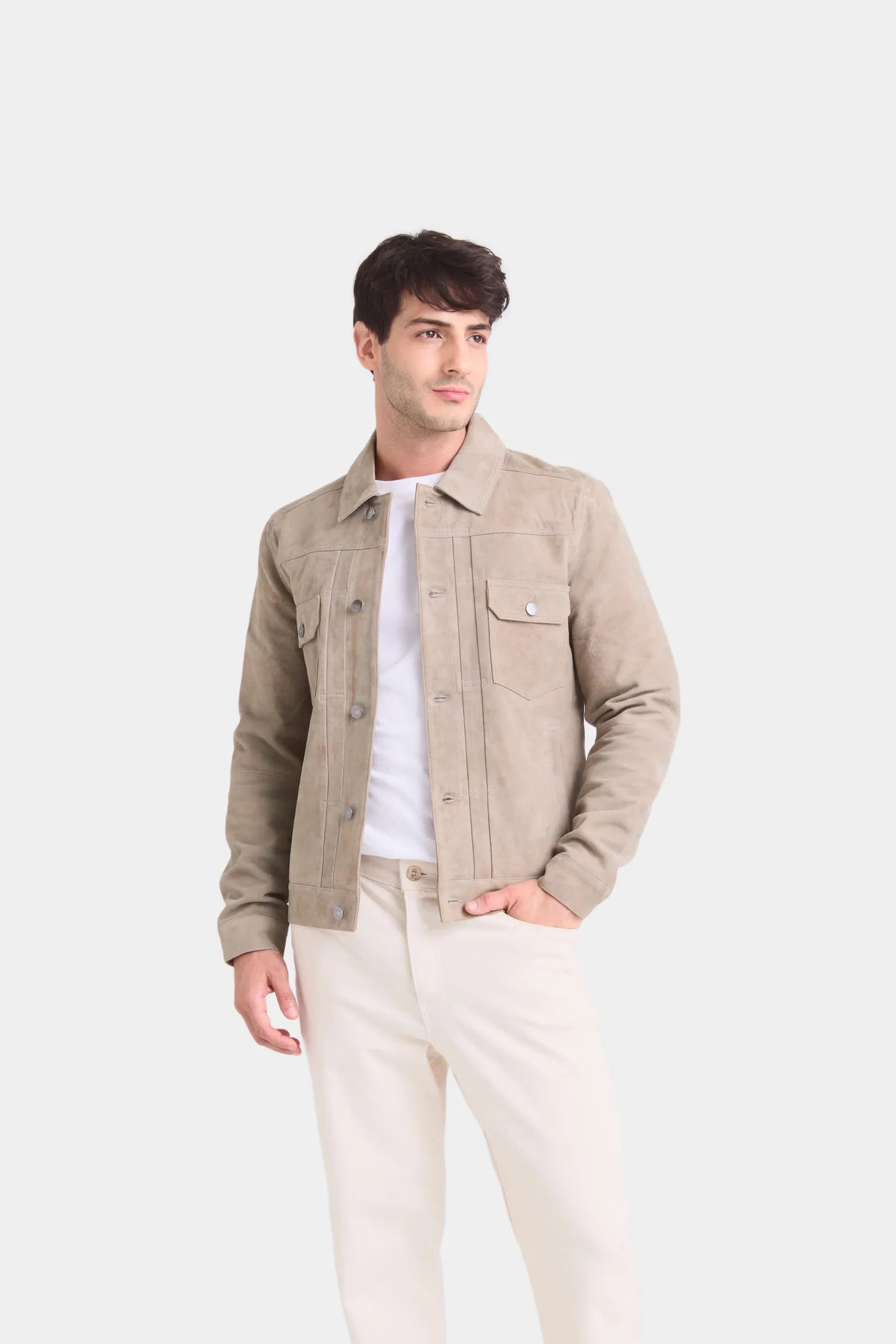 CHAQUETA ZAMBEZE DE GAMUZA PARA HOMBRE CUELLO CAMISERO