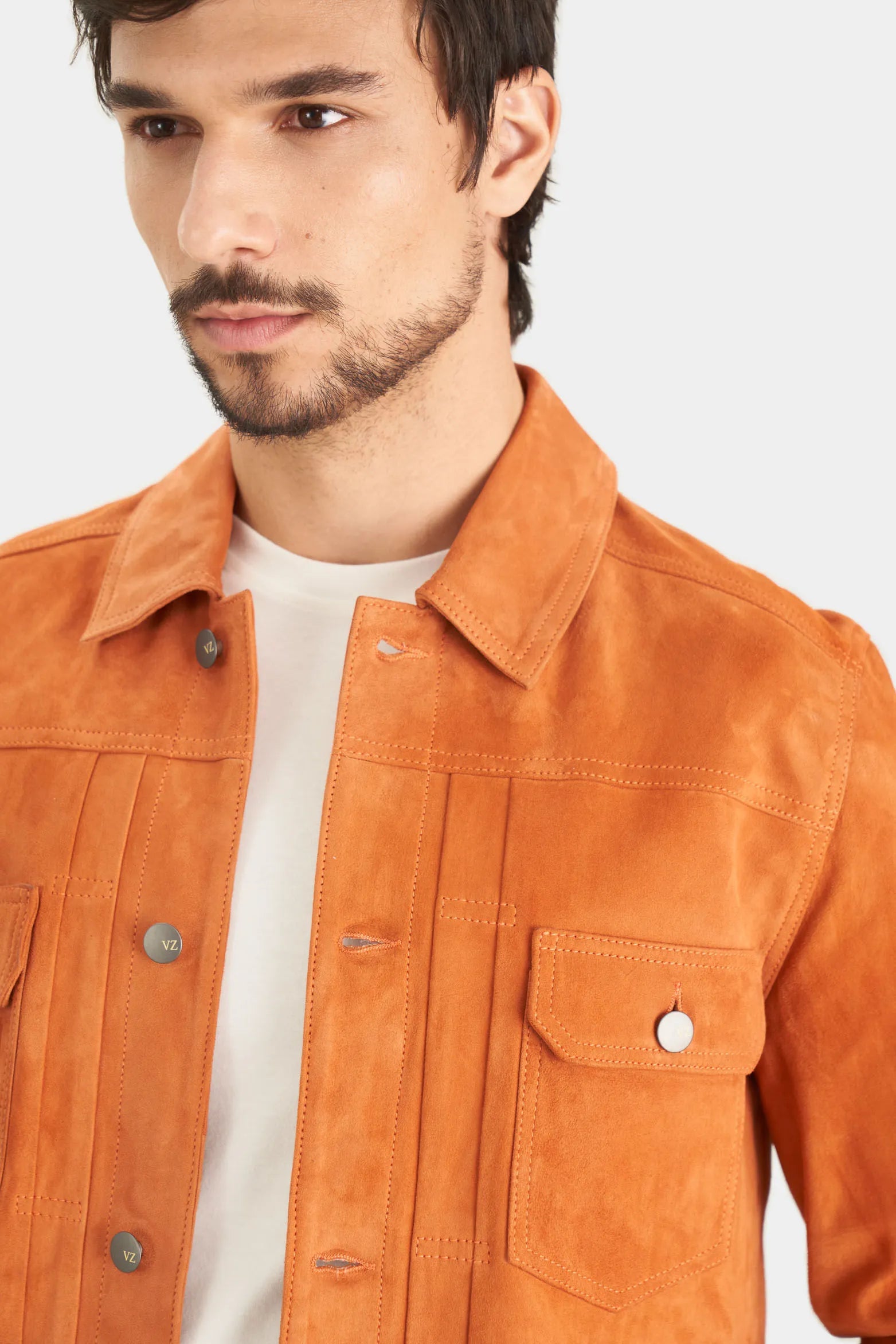 CHAQUETA ZAMBEZE DE GAMUZA PARA HOMBRE CUELLO CAMISERO