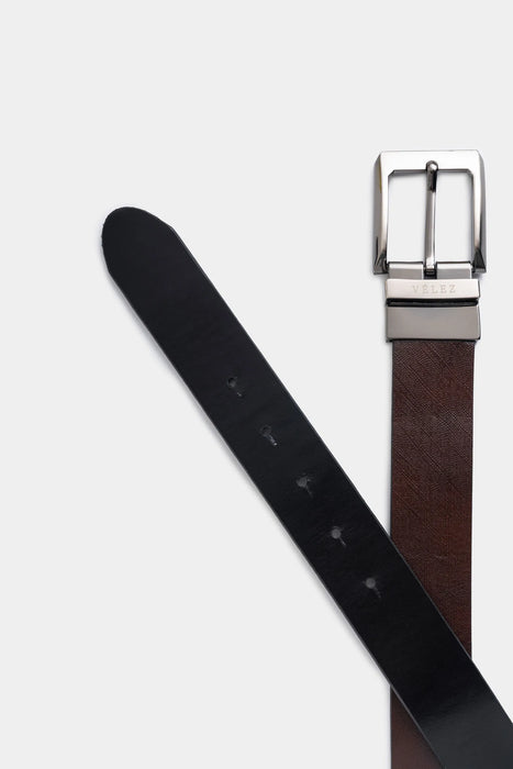 Kit cinturón doble faz formal de cuero para hombre doble opción herraje