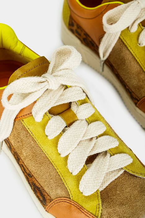 SNEAKERS CIRUELA DE CUERO PARA MUJER COMBINADOS