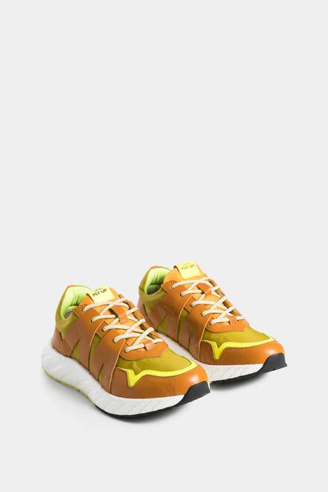 SNEAKERS URBAN TURMALINA DE LONA POR CUERO PARA MUJER EN CONTRASTE