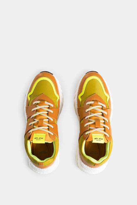 SNEAKERS URBAN TURMALINA DE LONA POR CUERO PARA MUJER EN CONTRASTE