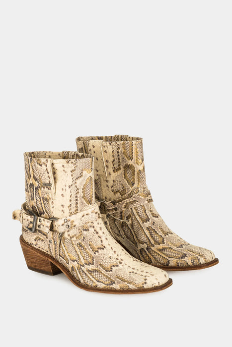 BOTINES TACÓN TEXANO DE CUERO PARA MUJER FOLIA PITÓN