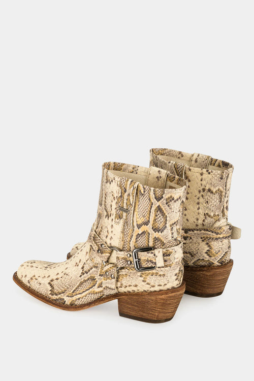 BOTINES TACÓN TEXANO DE CUERO PARA MUJER FOLIA PITÓN