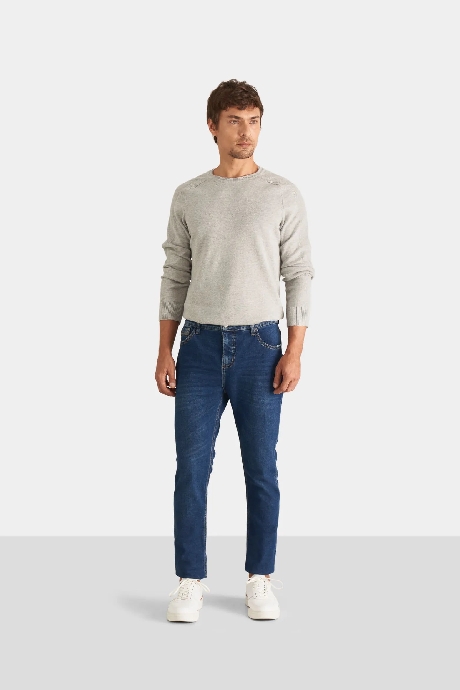 JEAN ÓPALO SEMI AJUSTADO PARA HOMBRE TONO MEDIO