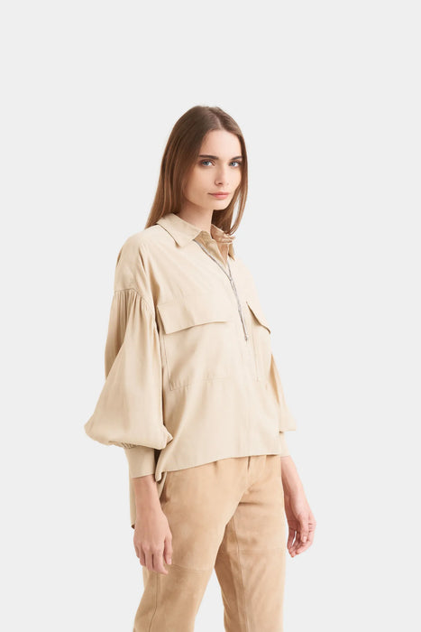 CAMISA OVERSIZED UTILITARIA ÁGATA PARA MUJER MANGA LARGA