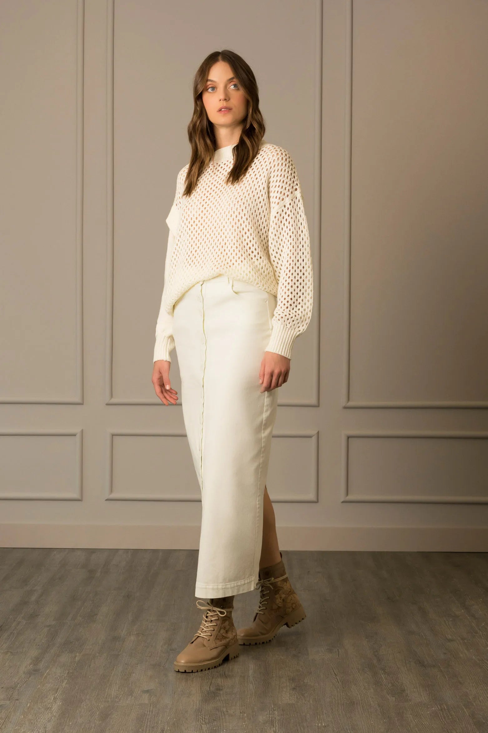 FALDA TUBO PARA MUJER TEJIDO PLANO TIRO ALTO