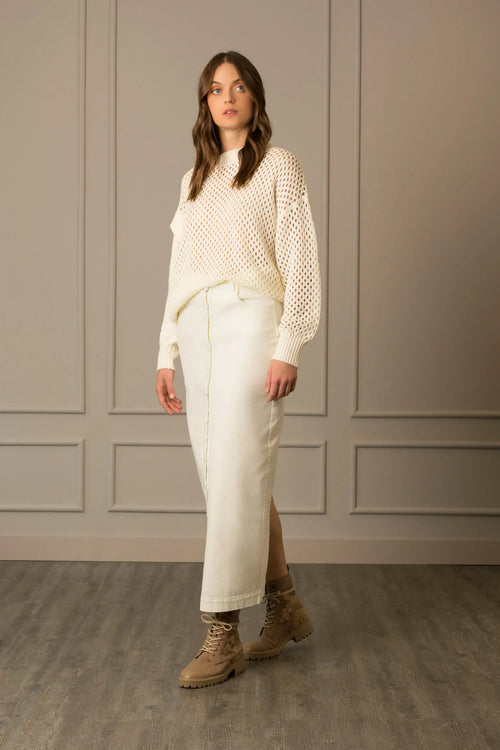 FALDA TUBO PARA MUJER TEJIDO PLANO TIRO ALTO