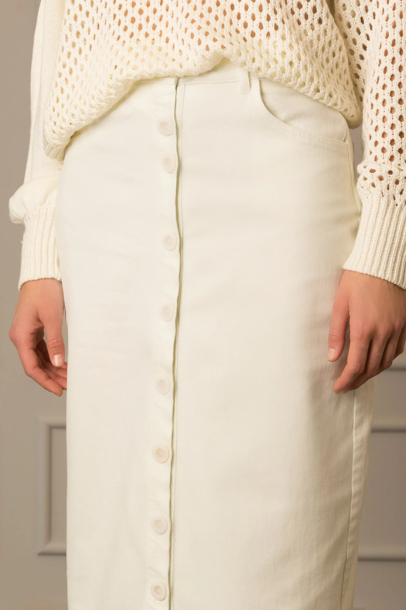 FALDA TUBO PARA MUJER TEJIDO PLANO TIRO ALTO