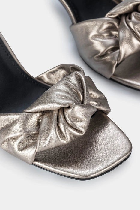 SANDALIAS TACÓN MILÁN DE CUERO PARA MUJER CAPELLADA ANUDADA