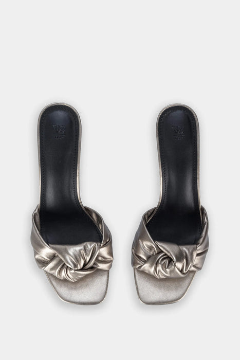 SANDALIAS TACÓN MILÁN DE CUERO PARA MUJER CAPELLADA ANUDADA