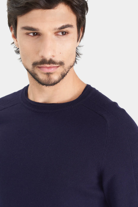 Sweater tejido en algodón para hombre manga ranglan