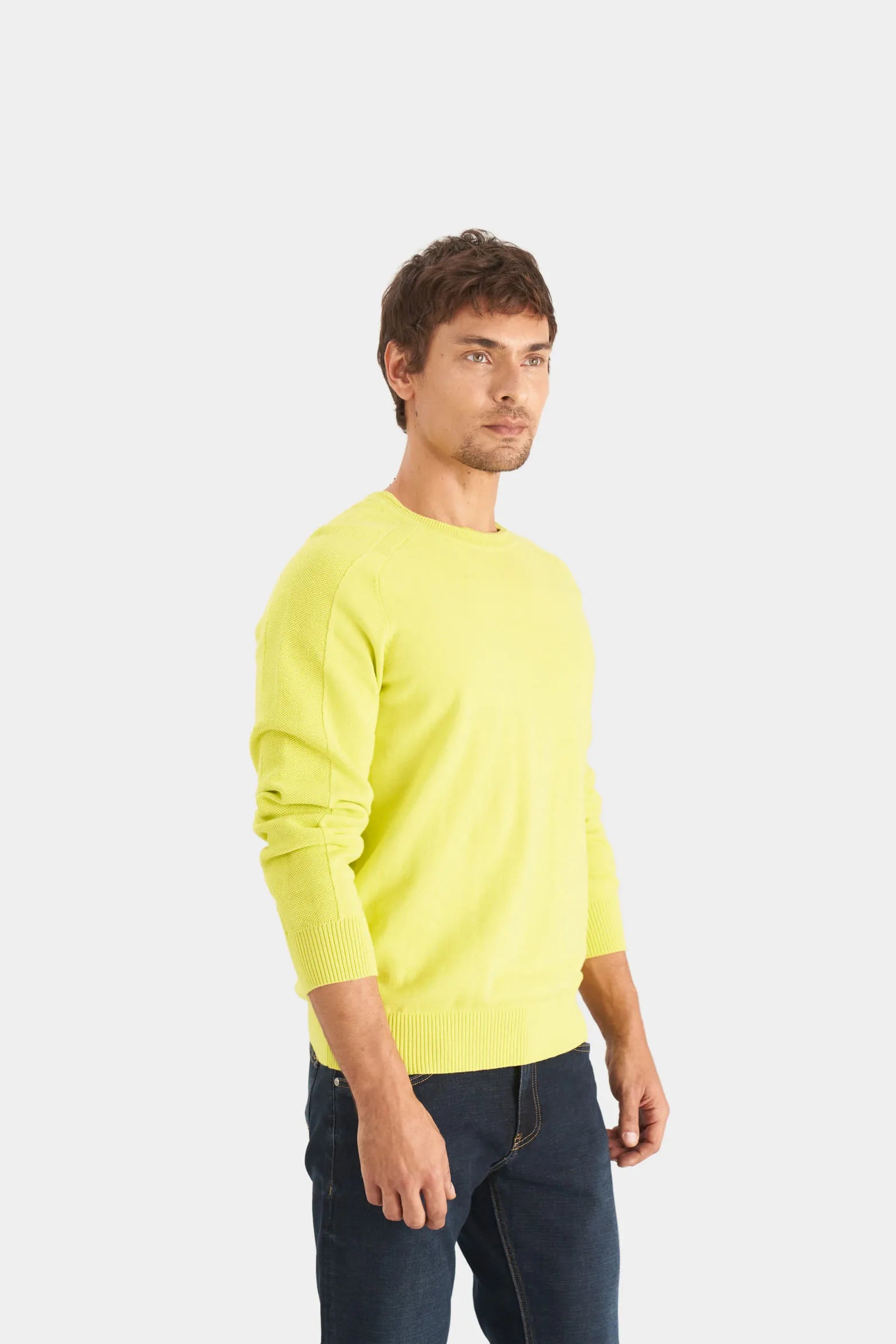 Sweater tejido en algodón para hombre manga ranglan