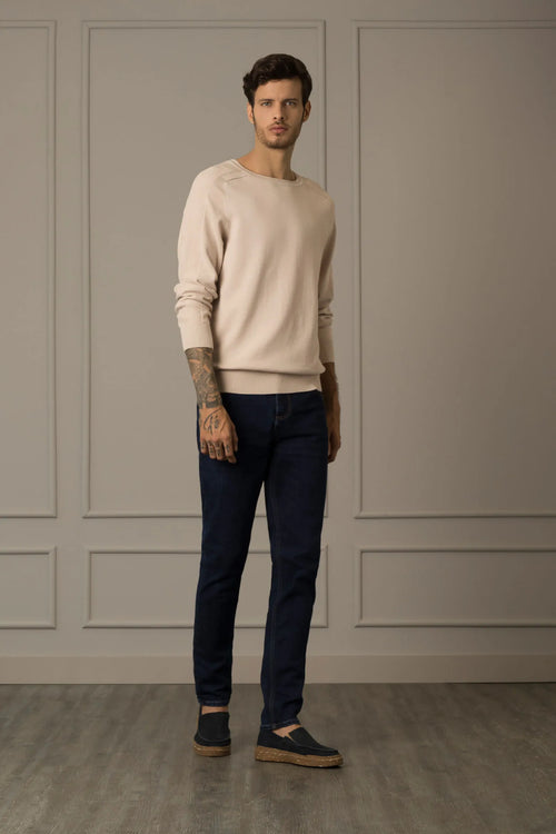 Sweater tejido en algodón para hombre manga ranglan