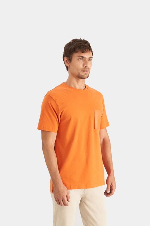 CAMISETA DE ALGODÓN PARA HOMBRE BOLSILLO EN CUERO