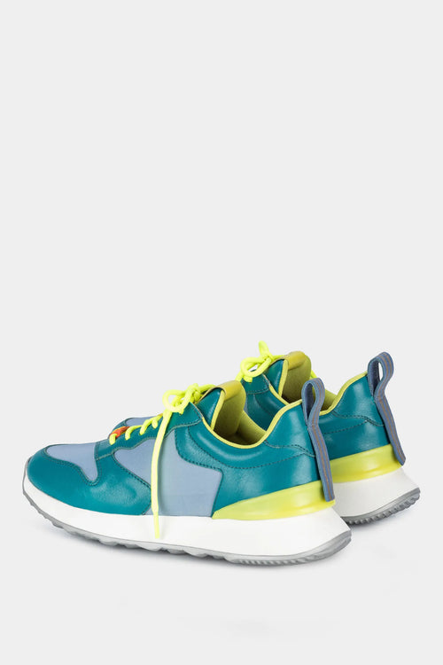 SNEAKERS URBAN MERCURIO DE CUERO Y LONA PARA MUJER ACENTOS DE COLOR