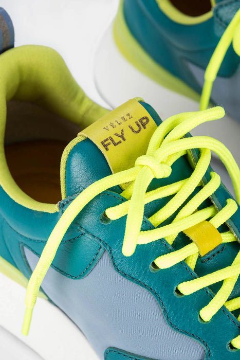 SNEAKERS URBAN MERCURIO DE CUERO Y LONA PARA MUJER ACENTOS DE COLOR