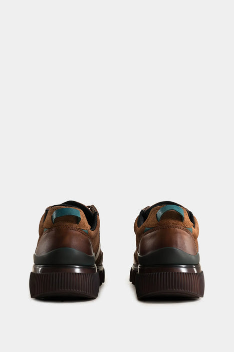 Sneakers halo de cuero liso y de textura gamuzada para hombre silueta deportiva