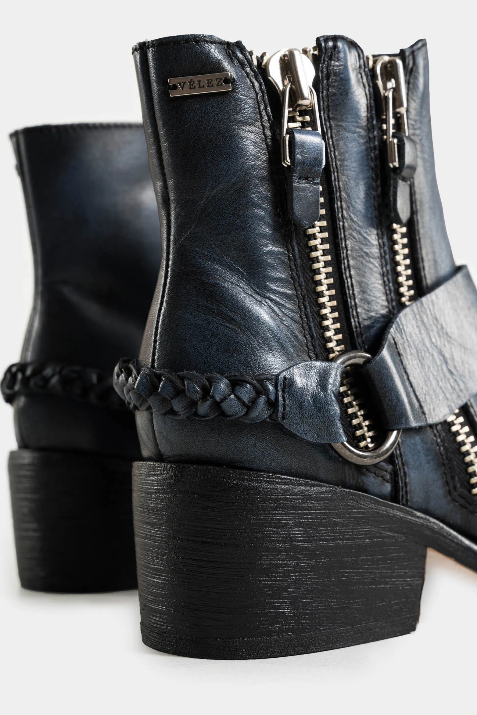 Botines texanos saturno de cuero para mujer estribo removible