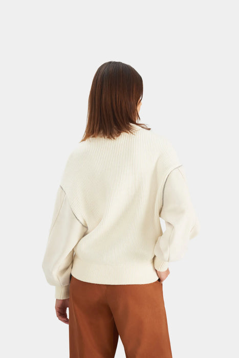 SWEATER SAHARA EN TEJIDO RECTILÍNEO PARA MUJER FIT OVERSIZED