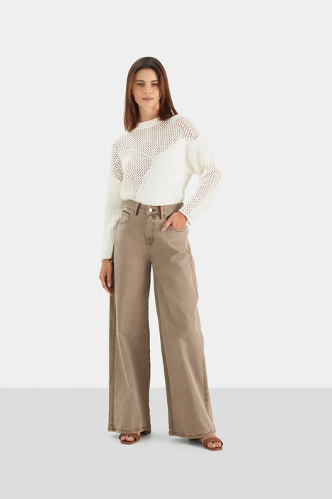 JEAN GOBI WIDE LEG PARA MUJER EFECTO ENVEJECIDO