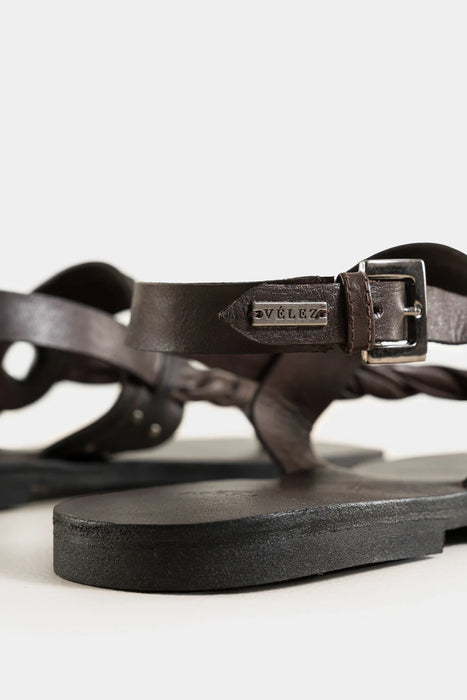 SANDALIAS PLANAS ÁRTICAS DE CUERO PARA MUJER TIRAS TRENZADAS