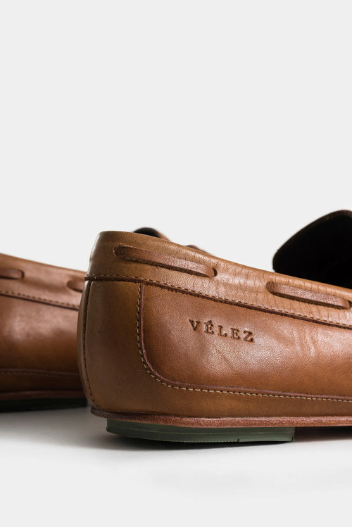 Mocasines Atacama de Cuero para Hombre Capellada con Acabado Tamponado Manual