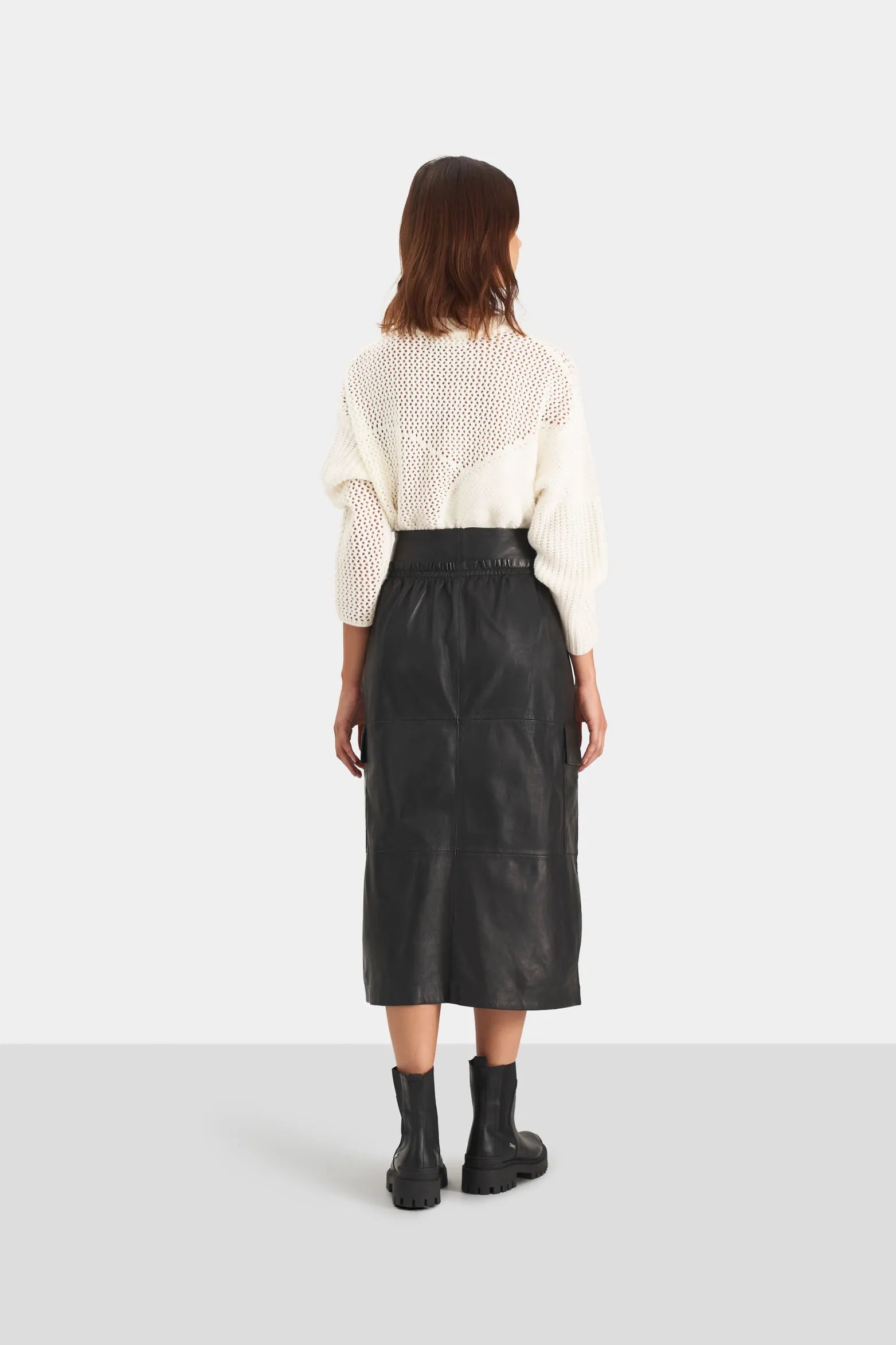 FALDA GOBI DE CUERO PARA MUJER SILUETA TIPO CARGO