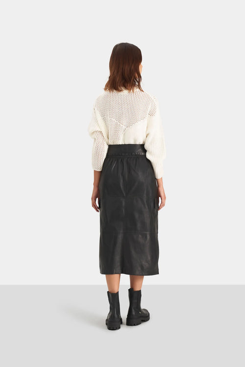 FALDA GOBI DE CUERO PARA MUJER SILUETA TIPO CARGO