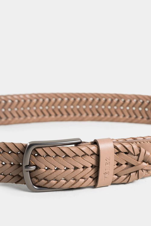 CINTURÓN UNIFAZ PETUNIA DE CUERO PARA HOMBRE TEJIDO TRENZADO