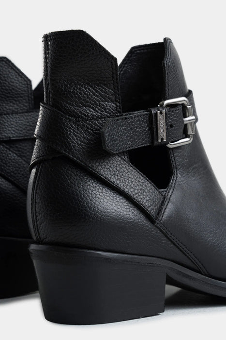 BOTINES TACÓN CAMPINA 2.0 DE CUERO PARA MUJER SILUETA CUT OUT