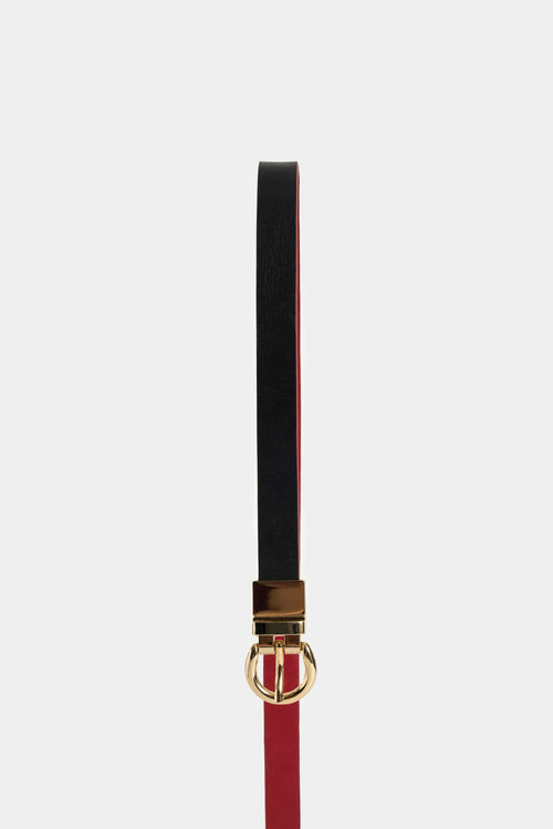 Cinturón doble faz rea 2.0 de cuero liso para mujer puntera hexagonal