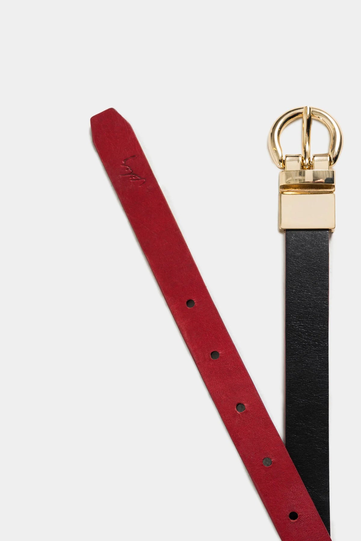 Cinturón doble faz rea 2.0 de cuero liso para mujer puntera hexagonal