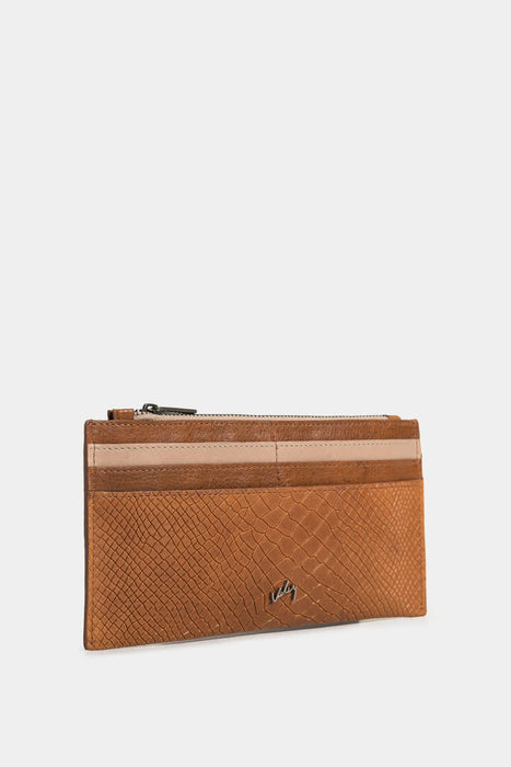 BILLETERA PORTA CHEQUERA NOBI DE CUERO PARA MUJER PLACA SERPIENTE