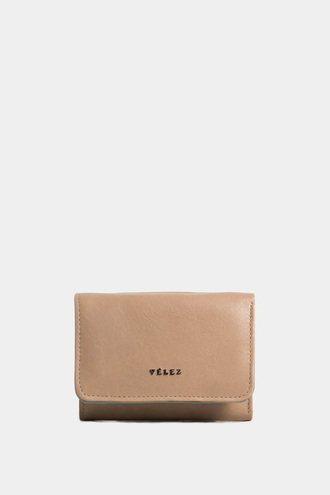 BILLETERA DE CUERO PEQUEÑA PARA MUJER BROCHE —