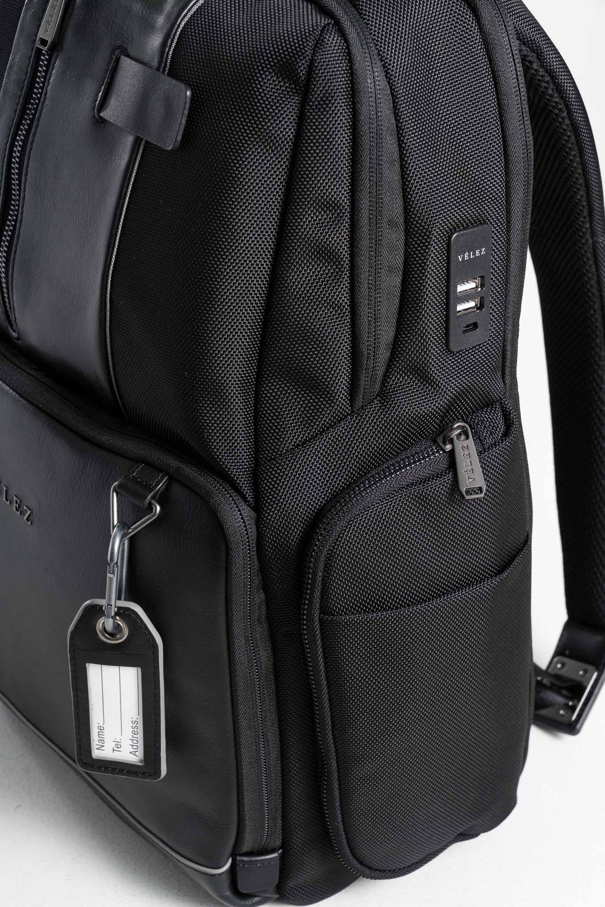 MOCHILA SECURITY DE LONA PARA HOMBRE DETALLES EN CUERO