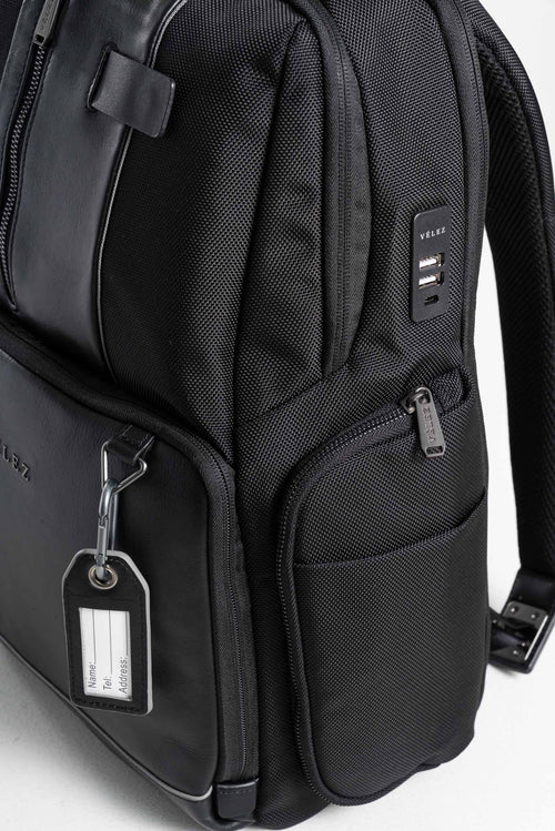 MOCHILA SECURITY DE LONA PARA HOMBRE DETALLES EN CUERO