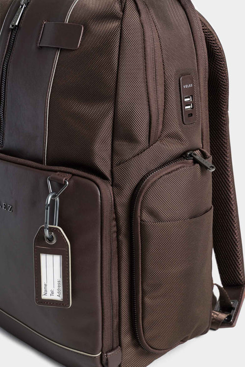 MOCHILA SECURITY DE LONA PARA HOMBRE DETALLES EN CUERO