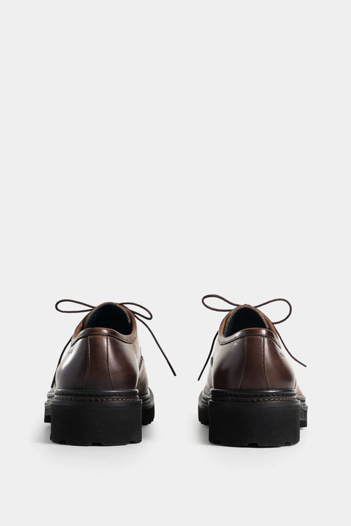 ZAPATOS CORDÓN VITELO DE CUERO PARA HOMBRE EFECTO ENVEJECIDO