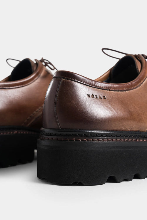ZAPATOS CORDÓN VITELO DE CUERO PARA HOMBRE EFECTO ENVEJECIDO