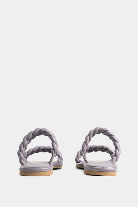 SANDALIA PLANA GLYCERIA DE CUERO PARA MUJER TIRAS TRENZADAS