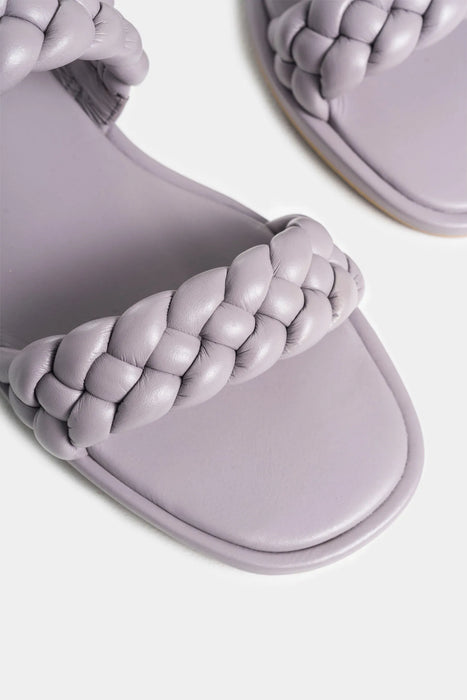 SANDALIA PLANA GLYCERIA DE CUERO PARA MUJER TIRAS TRENZADAS