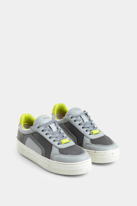 SNEAKERS FLEXUS DE CUERO Y LONA PARA MUJER DETALLE COLOR CONTRASTE