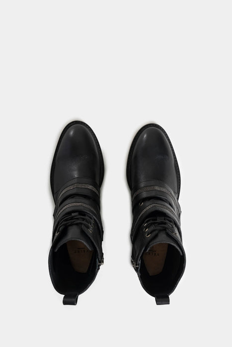 BOTINES MENTHA DE CUERO PARA MUJER SILUETA MILITAR