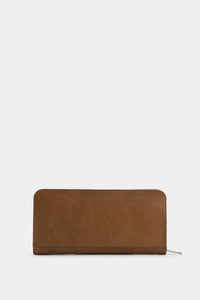 PORTA CHEQUERA ANGOLA DE CUERO PARA MUJER BRILLO NATURAL