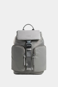 Mochila ibiza de lona y cuero para mujer chapa funcional