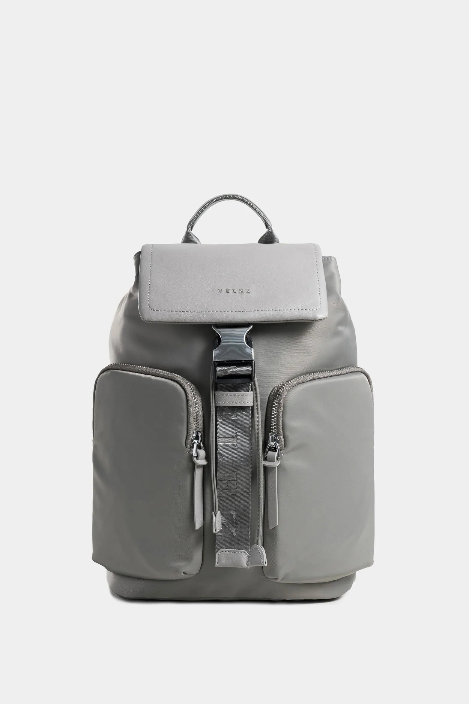 Mochila ibiza de lona y cuero para mujer chapa funcional